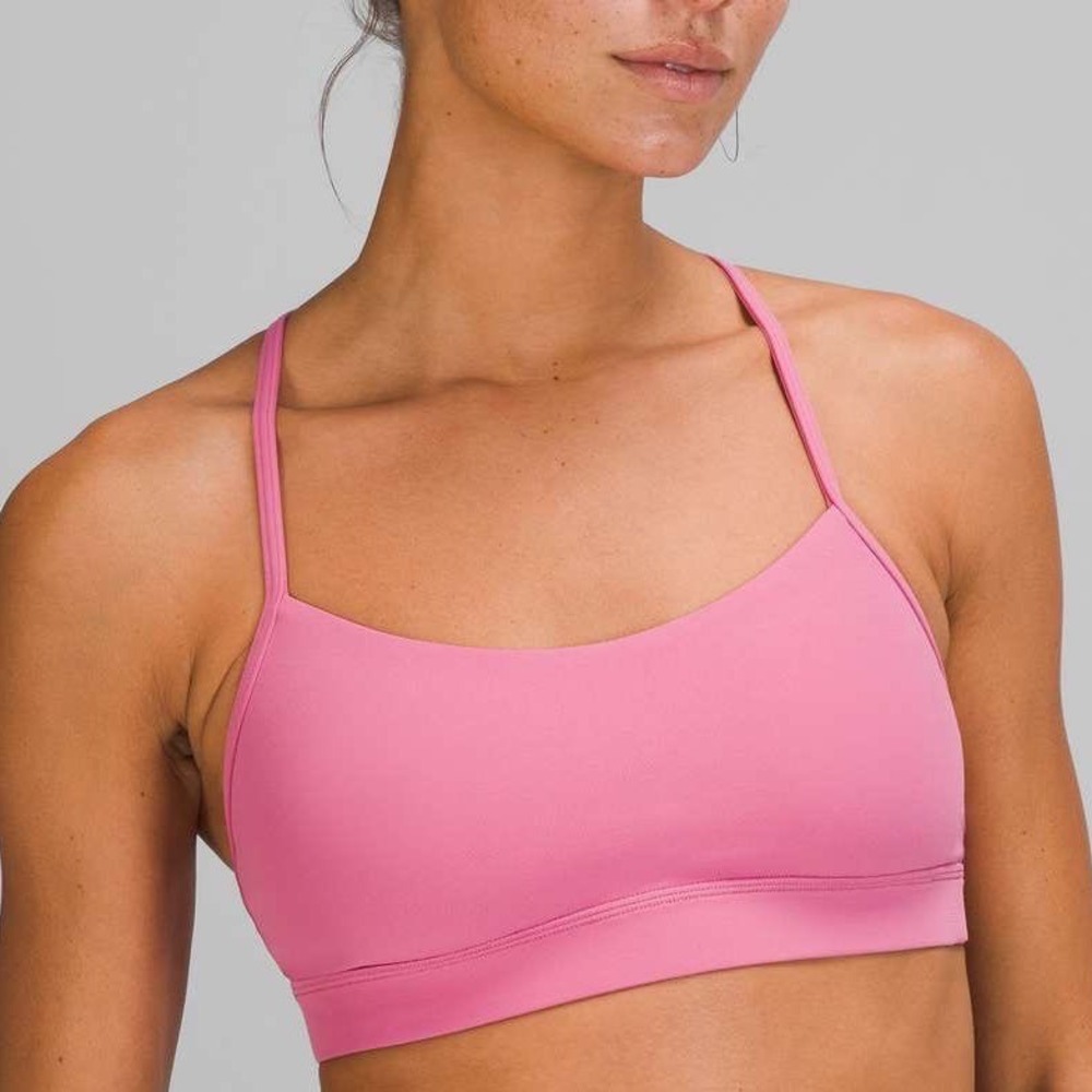 Lululemon Flow Y Bra Nulu Pink Yoga Sports Bra Size 2 - Picture 3 of 7